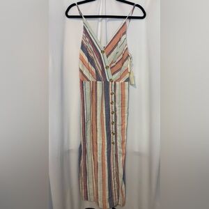 Sandy & Sid Women’s Striped Multicolor Button-Down Dress NWT